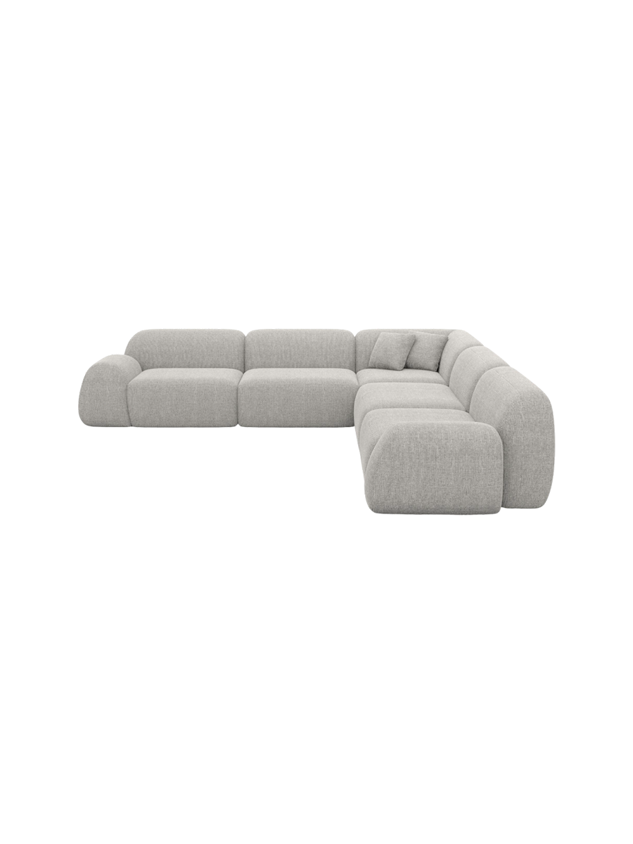 
5-Sitzer Design Ecksofa „Lumera“ mit Strukturstoff-Bezug - Strukturstoff Anthrazit