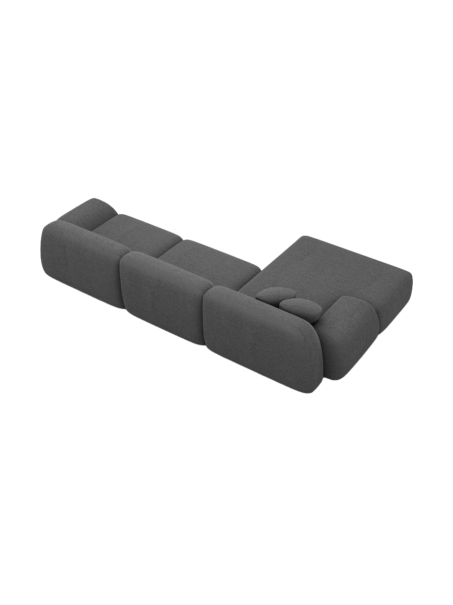 
4-seater designer corner sofa “Lumera” with bouclé upholstery - Bouclé Graphite / Left corner section