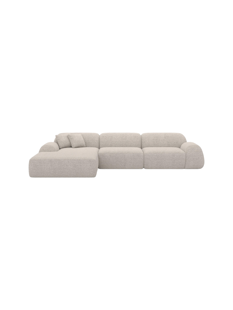 
4-Sitzer Design Ecksofa „Lumera“ mit Bouclé-Bezug - Bouclé Graphit / Eckteil links