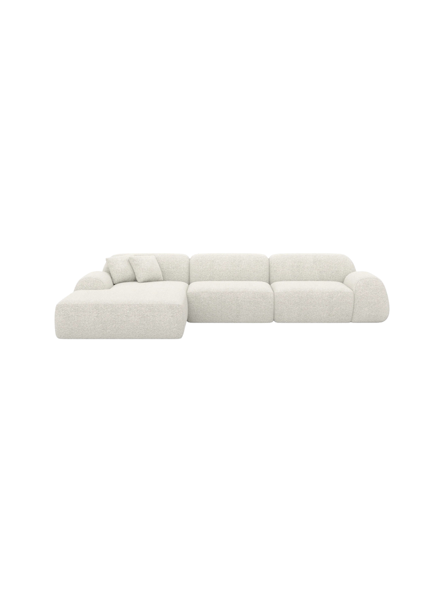 
4-Sitzer Design Ecksofa „Lumera“ mit Bouclé-Bezug - Bouclé Graphit / Eckteil links