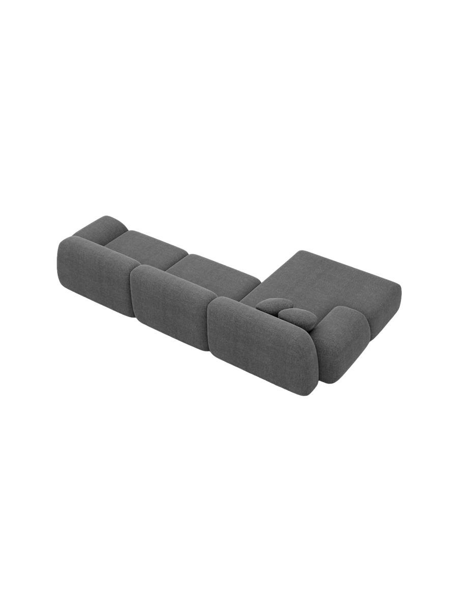 
4-Sitzer Design Ecksofa „Lumera“ mit Strukturstoff-Bezug - Strukturstoff Anthrazit / Eckteil links