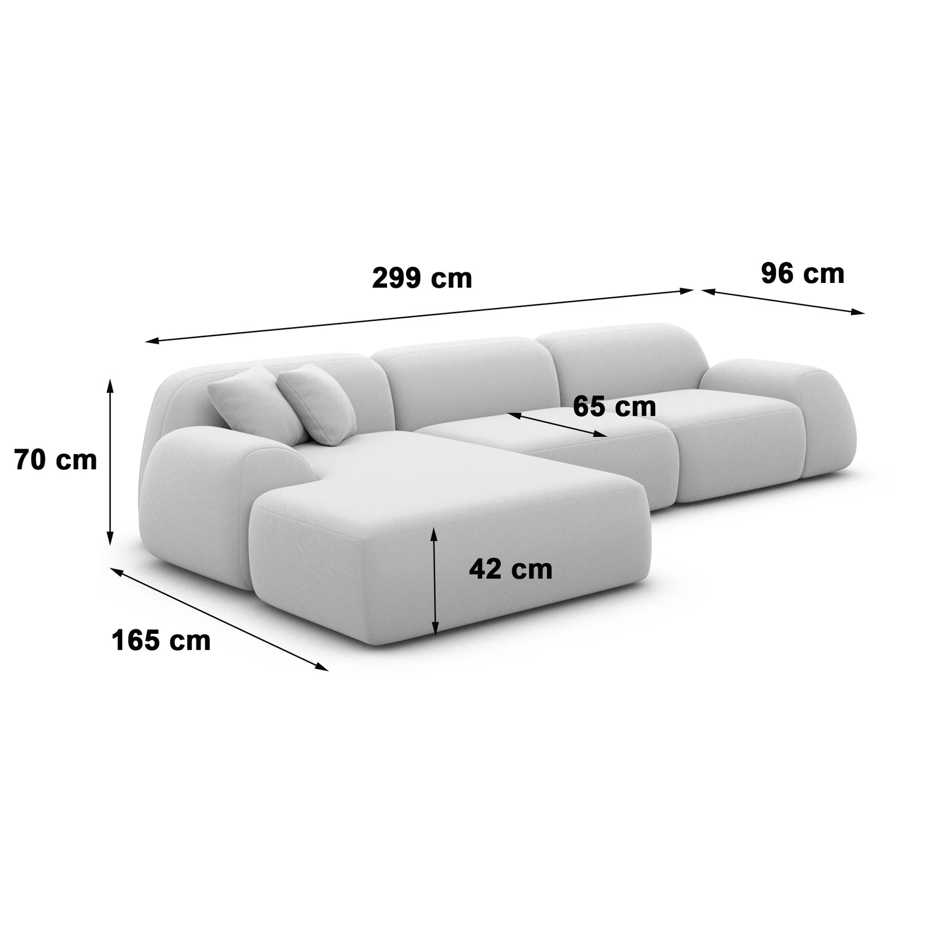 
4-Sitzer Design Ecksofa „Lumera“ mit Strukturstoff-Bezug - Strukturstoff Anthrazit / Eckteil links