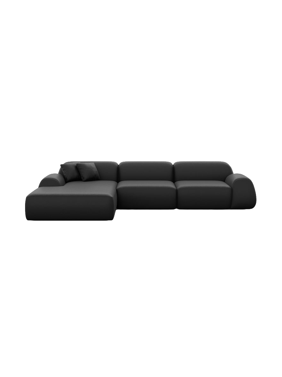 
4-Sitzer Design Ecksofa „Lumera“ mit Strukturstoff-Bezug - Strukturstoff Anthrazit / Eckteil links