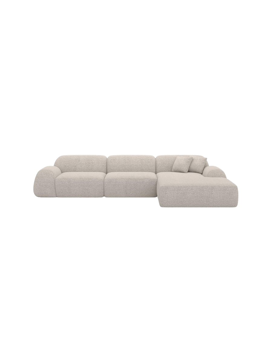 
4-Sitzer Design Ecksofa „Lumera“ mit Bouclé-Bezug - Bouclé Graphit / Eckteil links