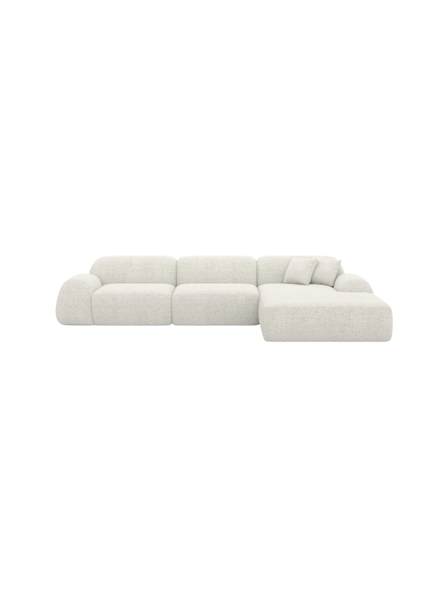 
4-Sitzer Design Ecksofa „Lumera“ mit Bouclé-Bezug - Bouclé Graphit / Eckteil links