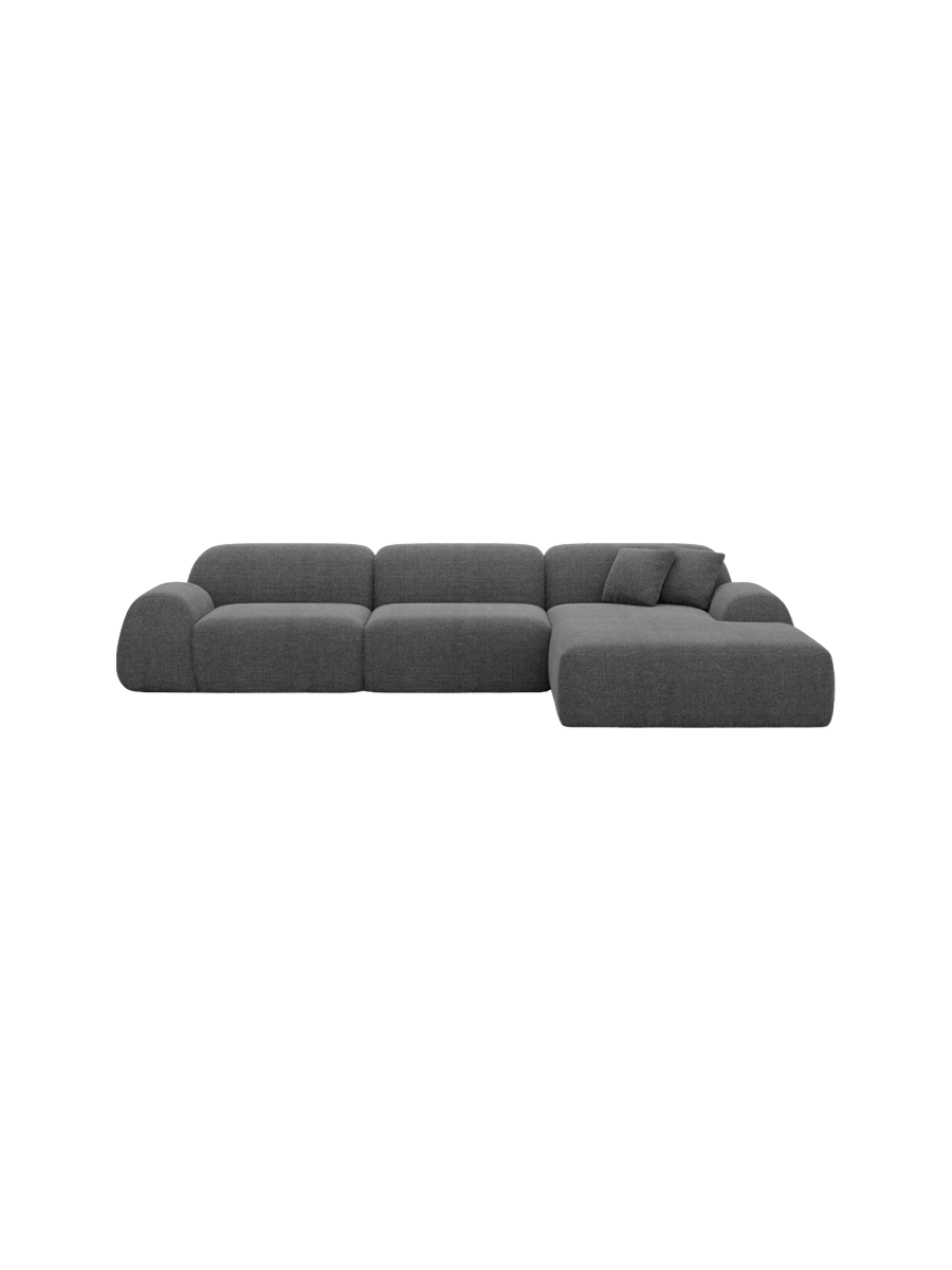 
4-Sitzer Design Ecksofa „Lumera“ mit Strukturstoff-Bezug - Strukturstoff Anthrazit / Eckteil links