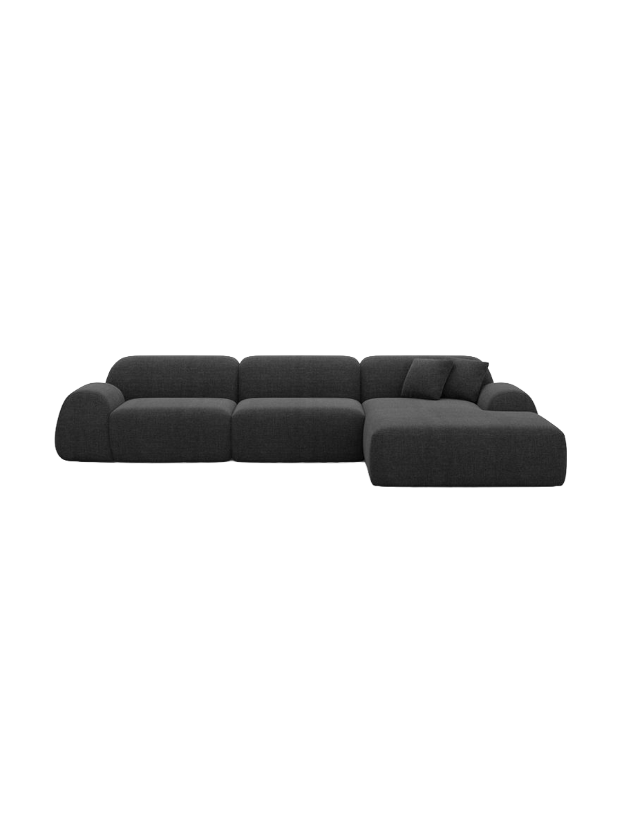 
4-Sitzer Design Ecksofa „Lumera“ mit Strukturstoff-Bezug - Strukturstoff Anthrazit / Eckteil links