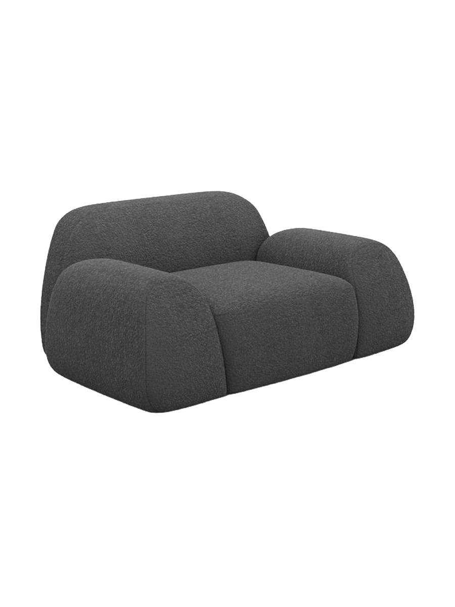 
Design Loungesessel „Lumera“ mit Bouclé-Bezug - Bouclé Graphit