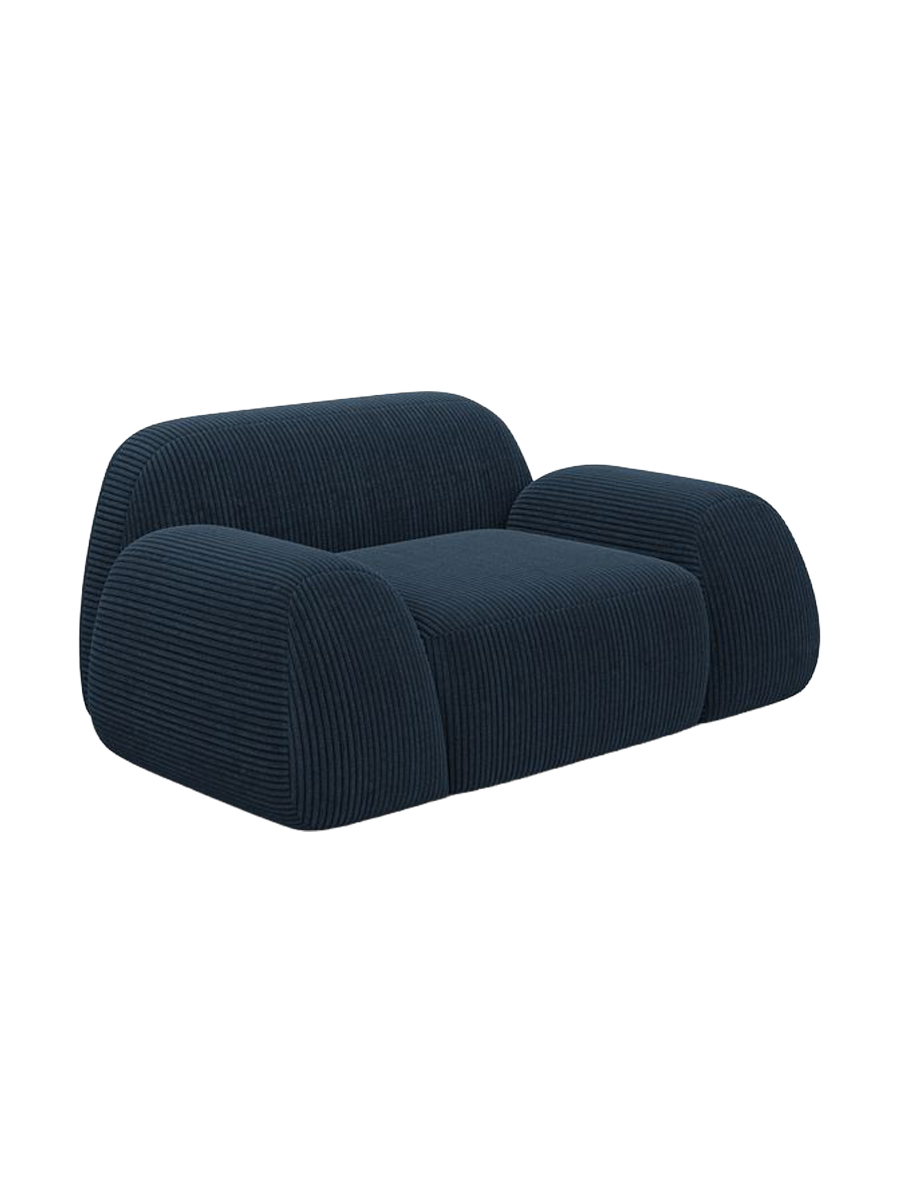 
Design Loungesessel „Lumera“, Cordsamt - Cordsamt Dunkelblau