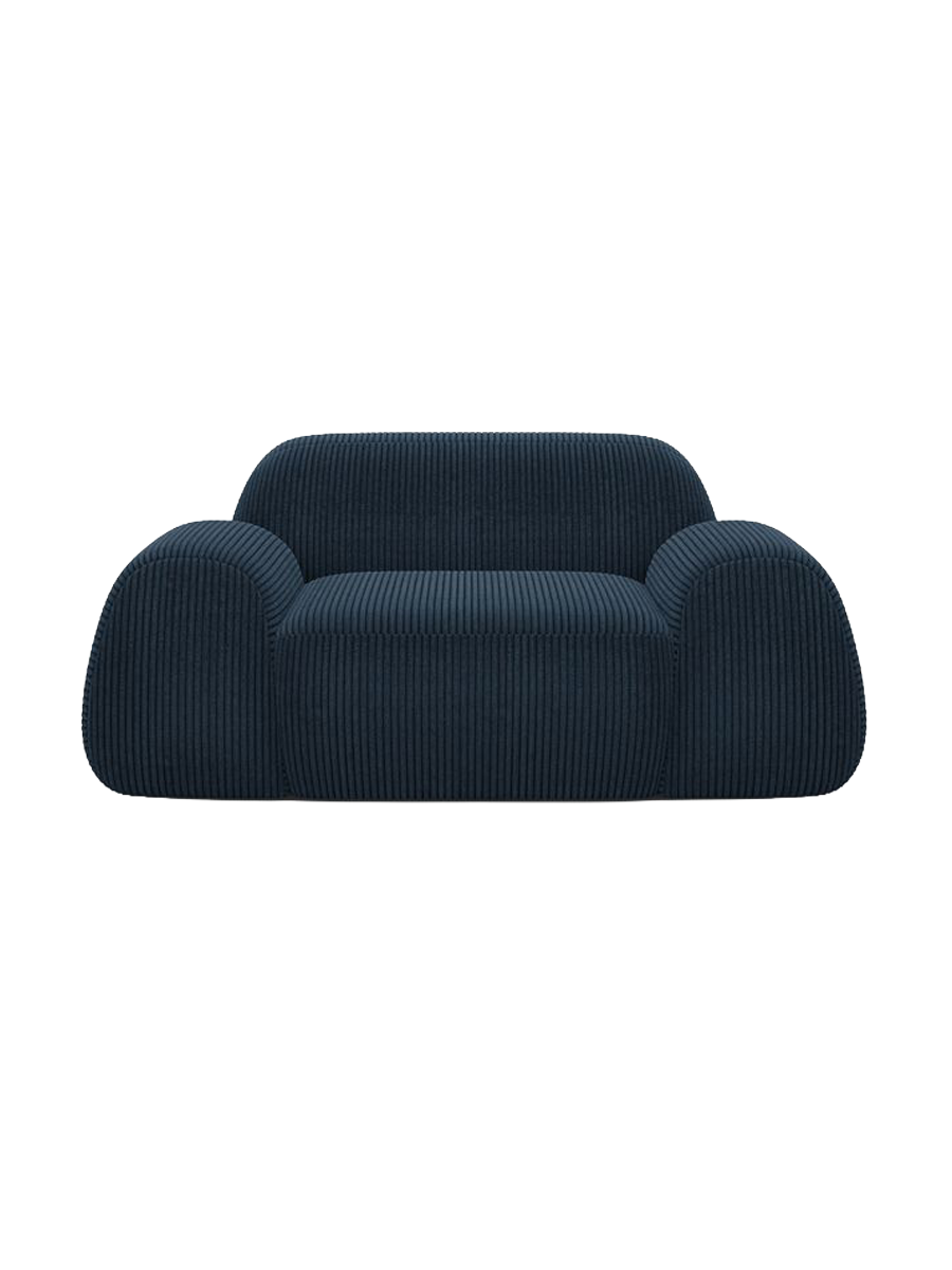 
Design Loungesessel „Lumera“, Cordsamt - Cordsamt Dunkelblau