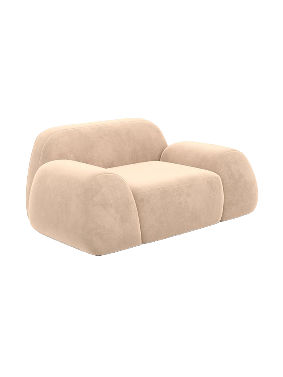 
Design Loungesessel „Lumera“ mit Samtbezug - Samtbezug Beige