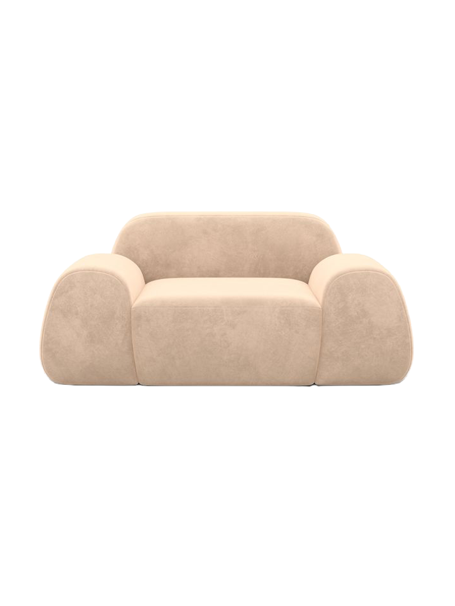 
Design Loungesessel „Lumera“ mit Samtbezug - Samtbezug Beige
