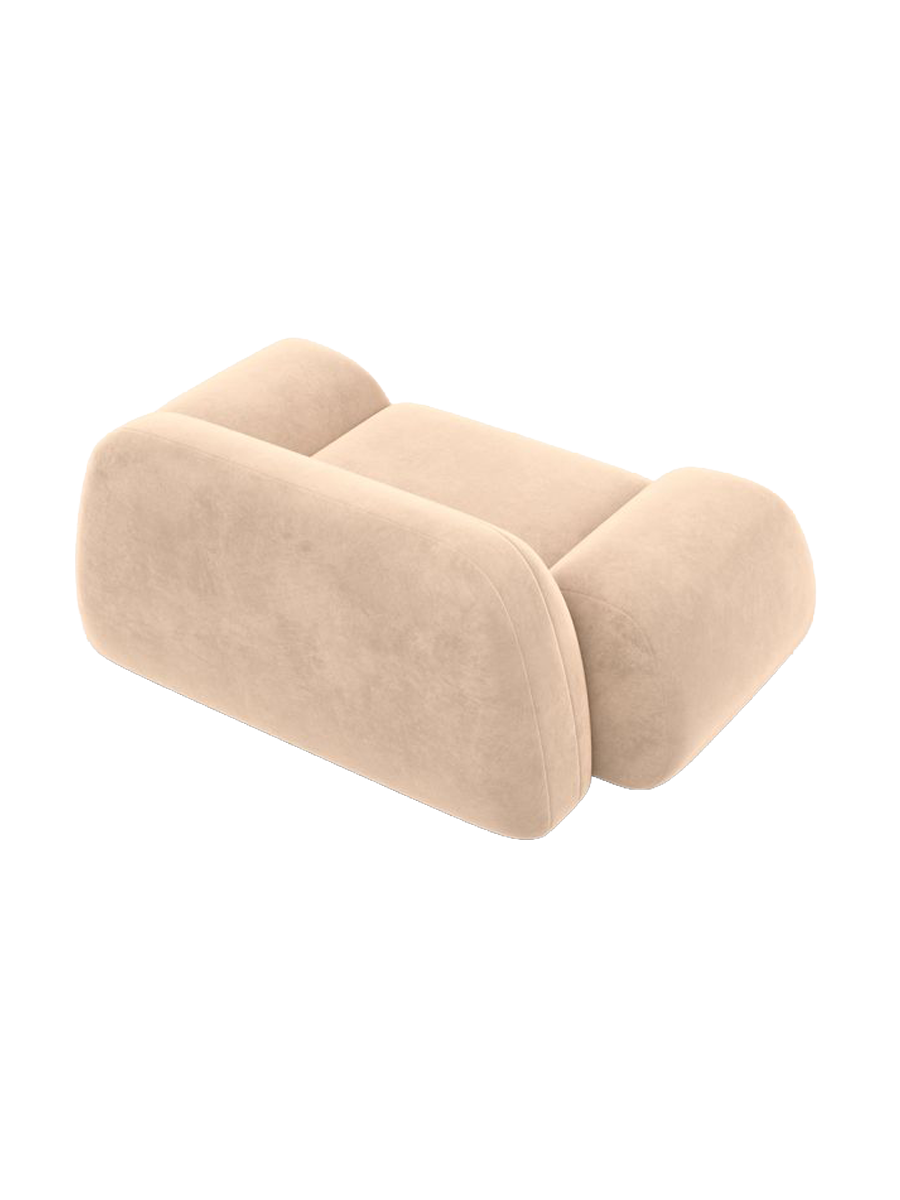 
Design Loungesessel „Lumera“ mit Samtbezug - Samtbezug Beige