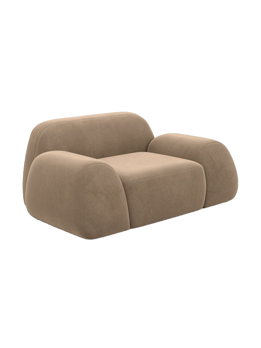 
Design Loungesessel „Lumera“ mit Samtbezug - Samtbezug Beige