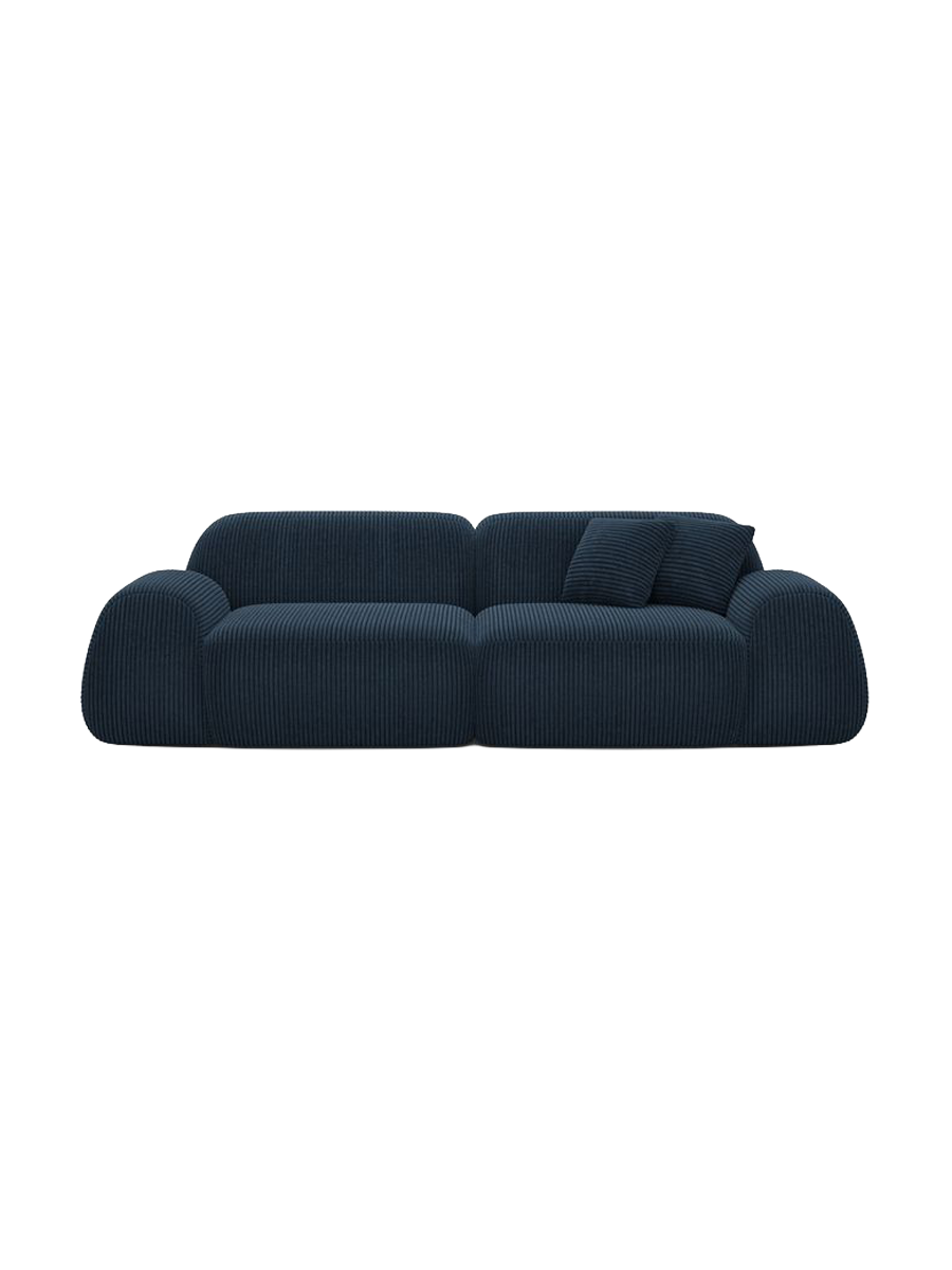 
2-Sitzer Design Sofa „Lumera“, Cordsamt - Cordsamt Dunkelblau