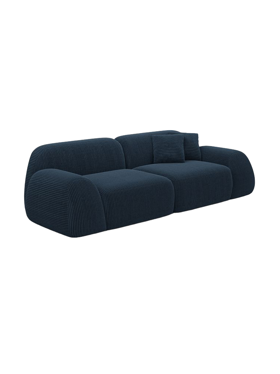 
2-Sitzer Design Sofa „Lumera“, Cordsamt - Cordsamt Dunkelblau