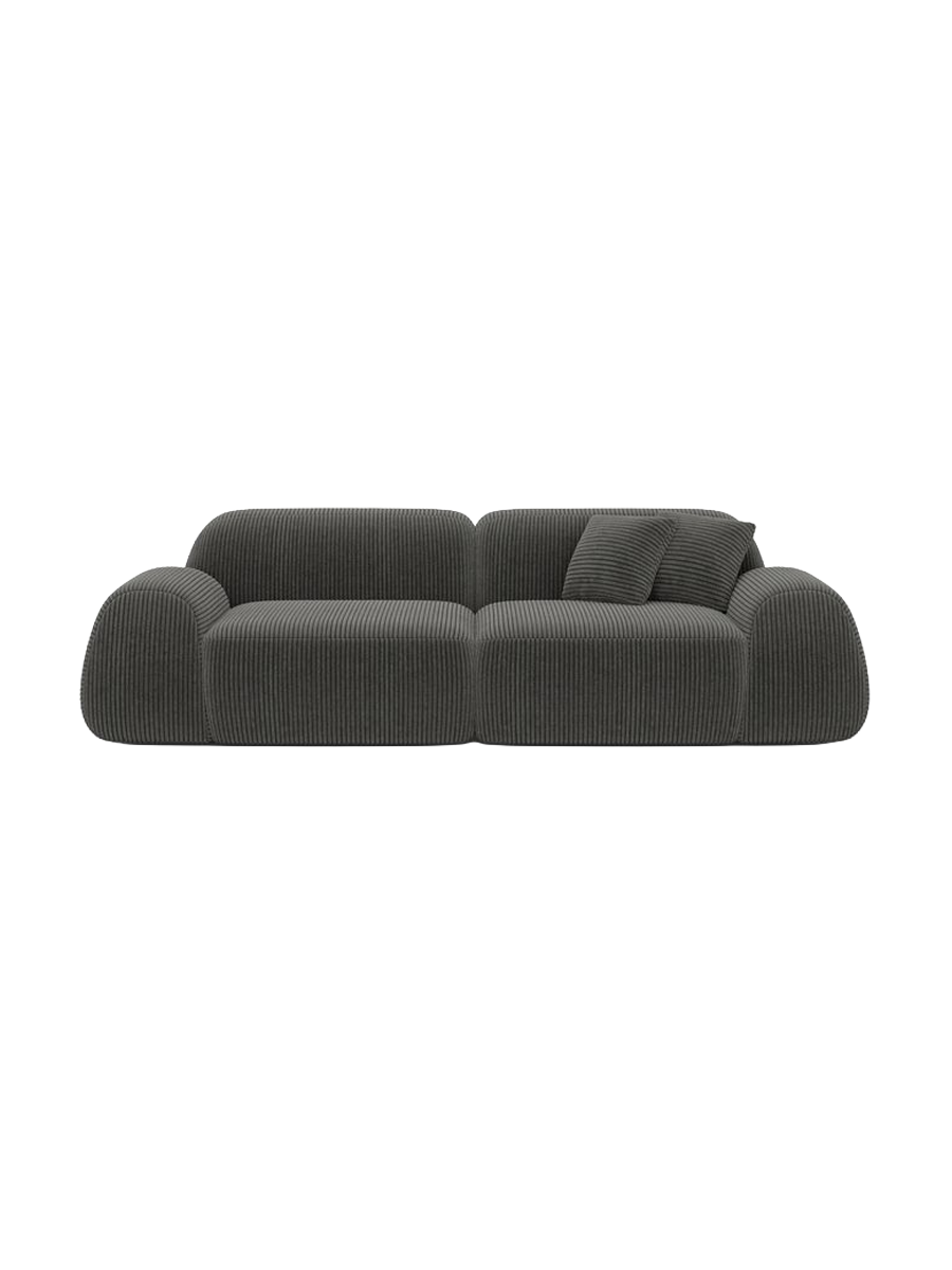 
2-Sitzer Design Sofa „Lumera“, Cordsamt - Cordsamt Dunkelblau