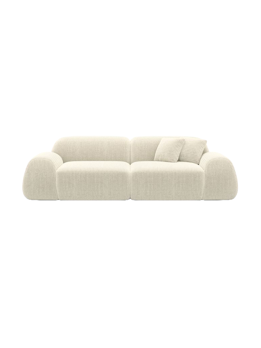 
2-Sitzer Design Sofa „Lumera“, Cordsamt - Cordsamt Dunkelblau