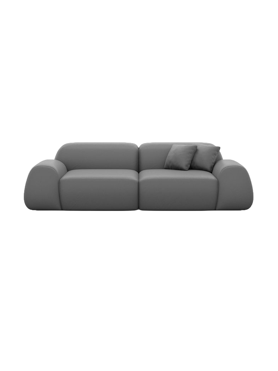 
2-Sitzer Design Echtleder Sofa „Lumera“ - Echtleder Beige
