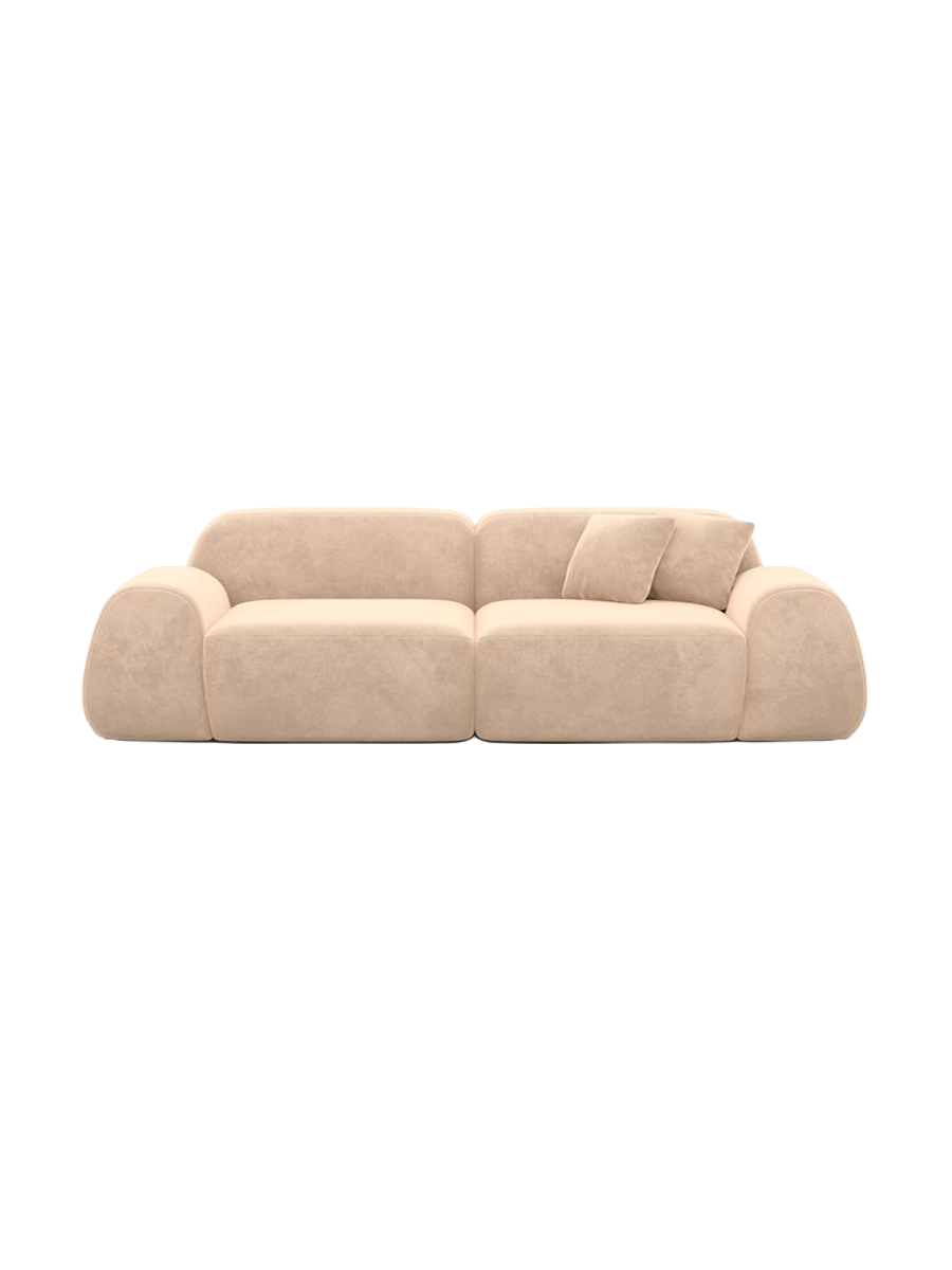 
2-Sitzer Design Sofa „Lumera“ mit Samtbezug - Samtbezug Beige