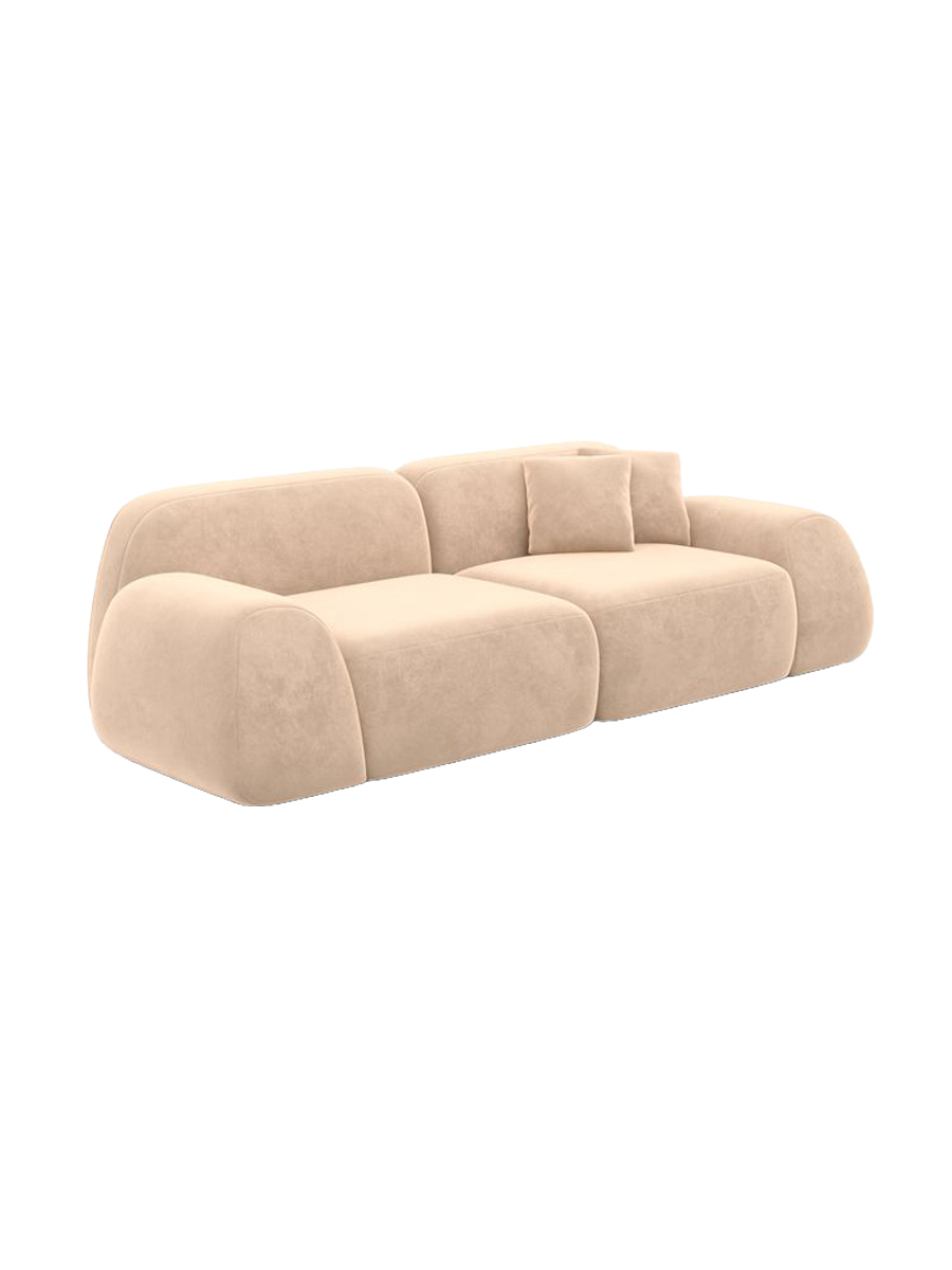 
2-Sitzer Design Sofa „Lumera“ mit Samtbezug - Samtbezug Beige