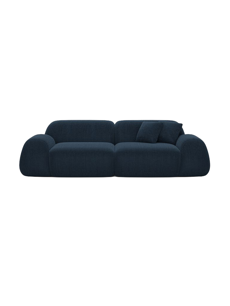 
3-Sitzer Design Sofa „Lumera“, Cordsamt - Cordsamt Dunkelblau