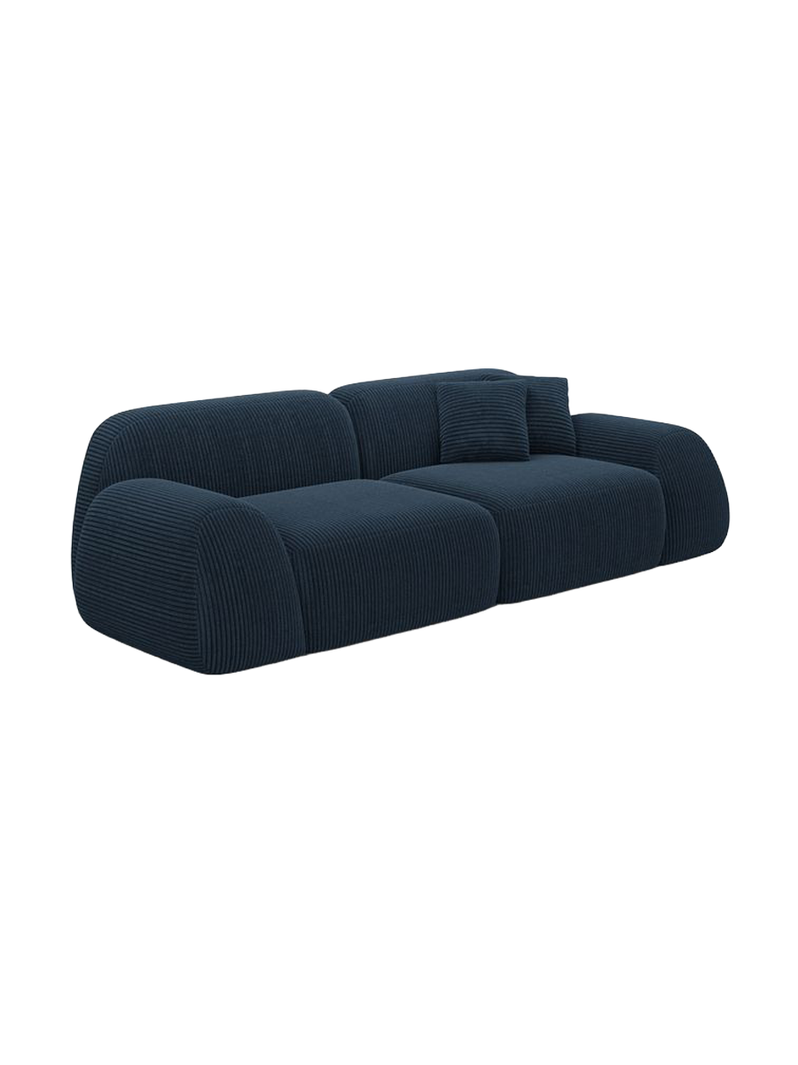 
3-Sitzer Design Sofa „Lumera“, Cordsamt - Cordsamt Dunkelblau