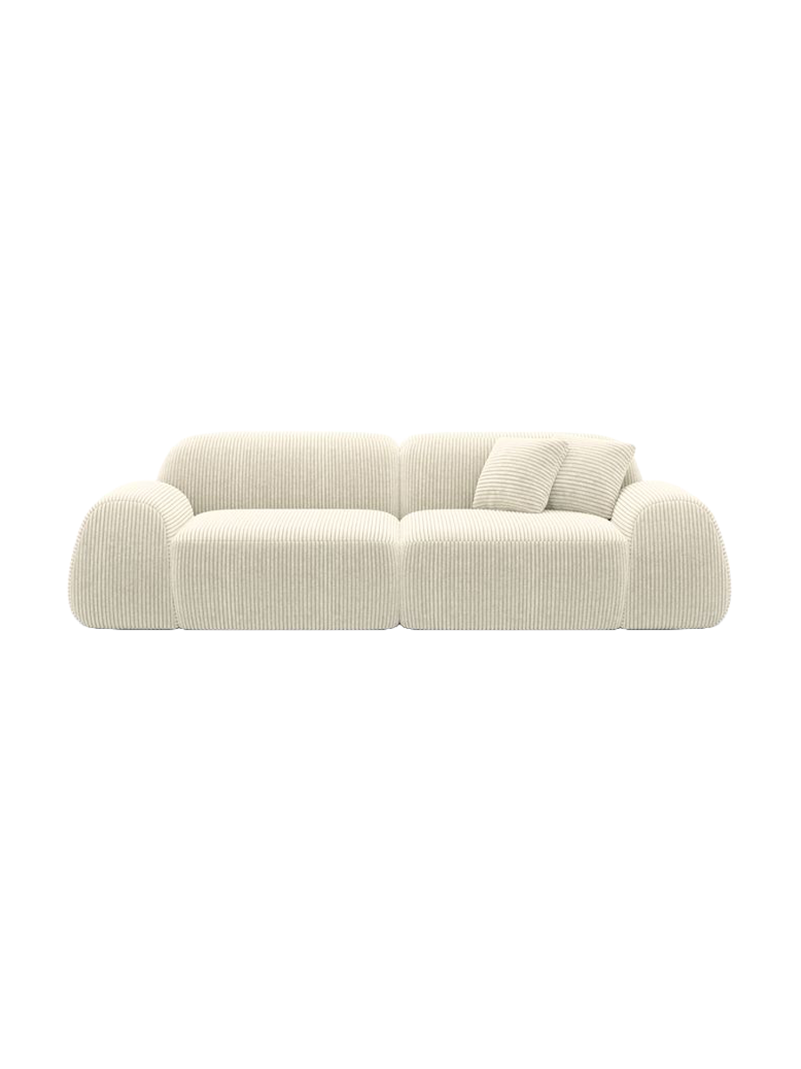 
3-Sitzer Design Sofa „Lumera“, Cordsamt - Cordsamt Dunkelblau