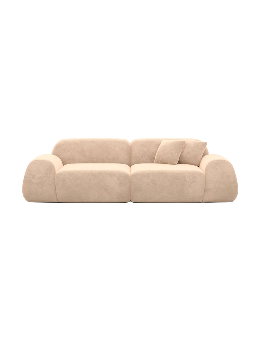 
Canapé design 3 places « Lumera » avec revêtement en velours - Revêtement en velours Beige