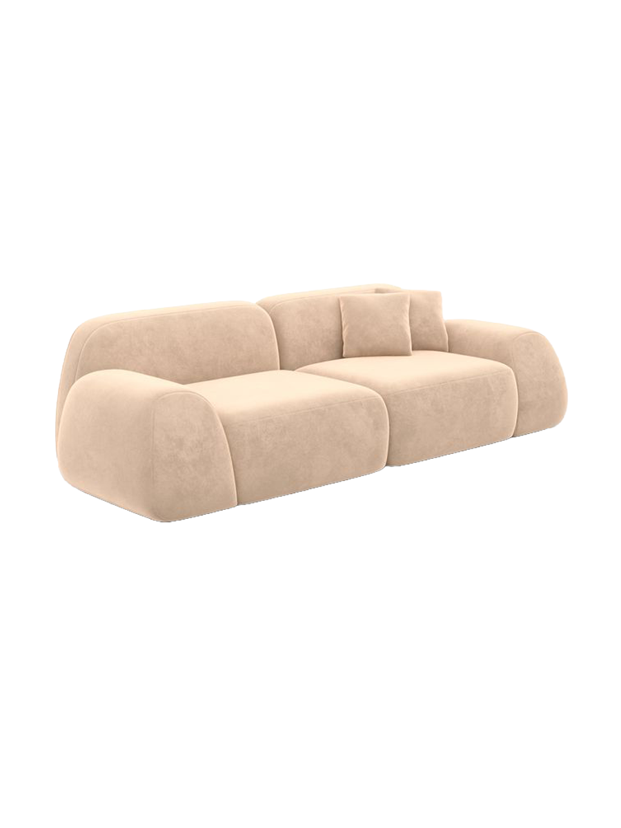 
3-Sitzer Design Sofa „Lumera“ mit Samtbezug - Samtbezug Beige