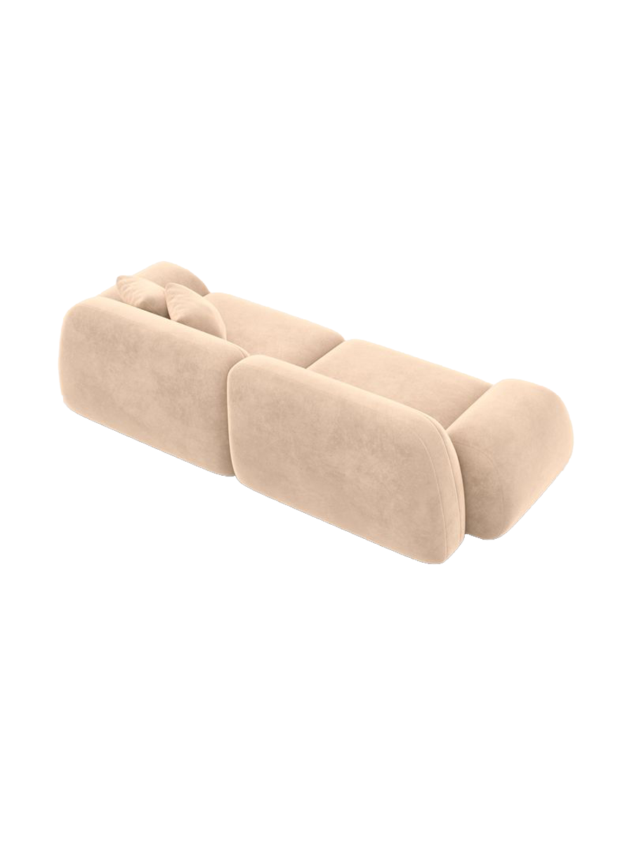 
Canapé design 3 places « Lumera » avec revêtement en velours - Revêtement en velours Beige