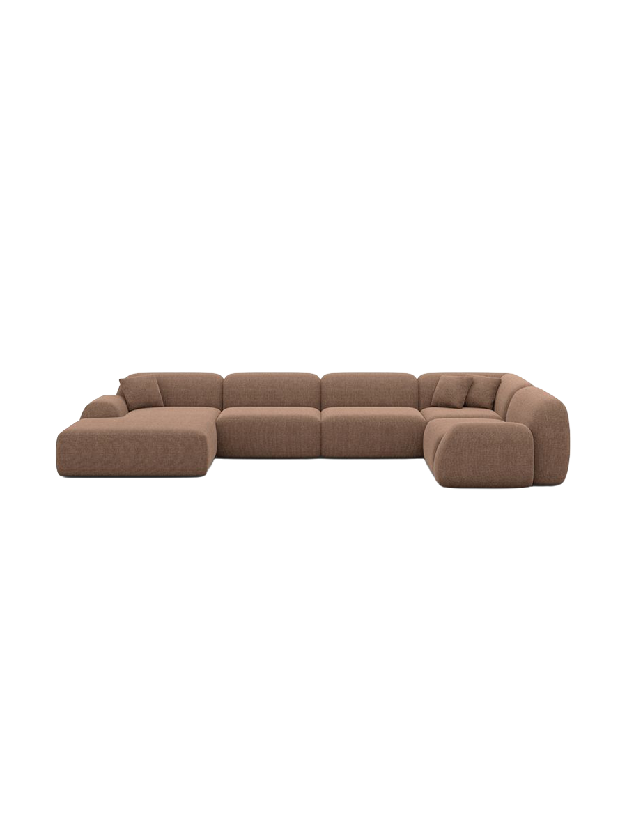 
6-Sitzer Design Panorama-Sofa „Lumera XL“ mit Strukturstoff-Bezug - Strukturstoff Anthrazit / lange Seite links