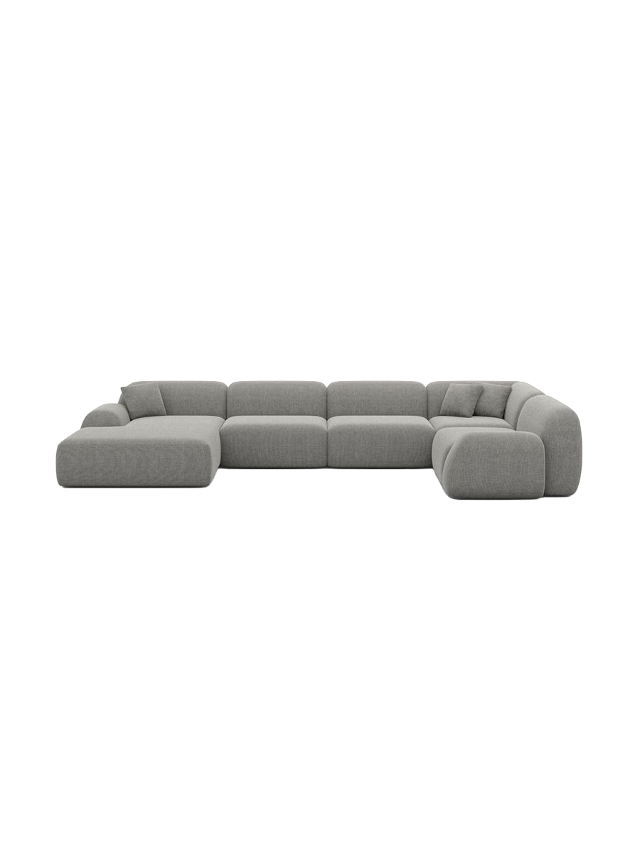 
6-Sitzer Design Panorama-Sofa „Lumera XL“ mit Strukturstoff-Bezug - Strukturstoff Anthrazit / lange Seite links