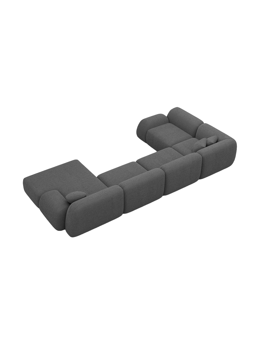 
6-Sitzer Design Panorama-Sofa „Lumera XL“ mit Bouclé-Bezug - Bouclé Graphit / Lange Seite links