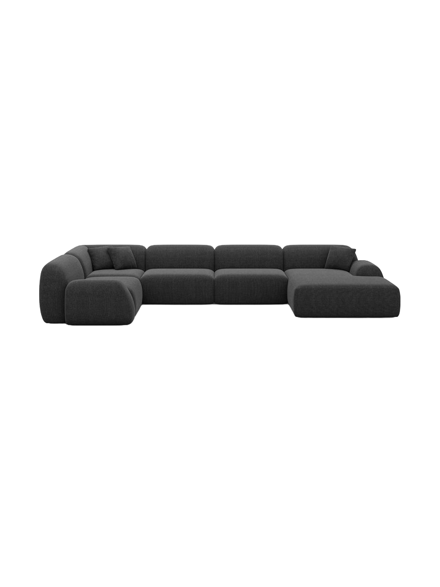 
6-Sitzer Design Panorama-Sofa „Lumera XL“ mit Strukturstoff-Bezug - Strukturstoff Anthrazit / lange Seite links