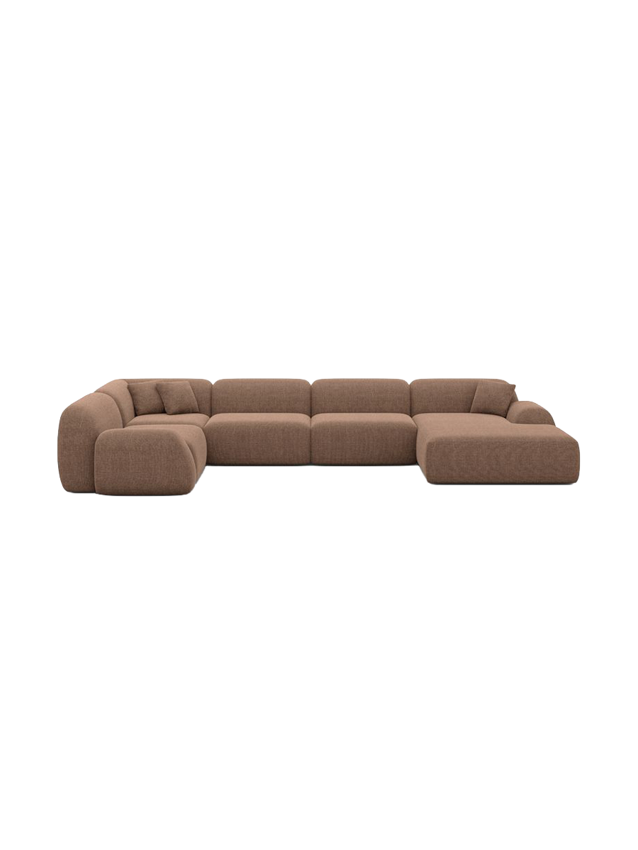 
6-Sitzer Design Panorama-Sofa „Lumera XL“ mit Strukturstoff-Bezug - Strukturstoff Anthrazit / lange Seite links
