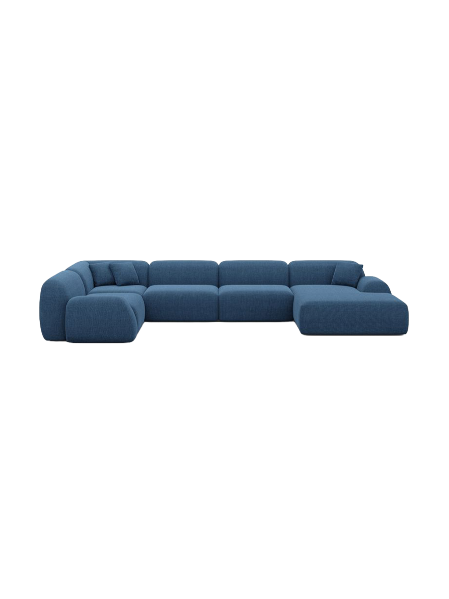 
6-Sitzer Design Panorama-Sofa „Lumera XL“ mit Strukturstoff-Bezug - Strukturstoff Anthrazit / lange Seite links