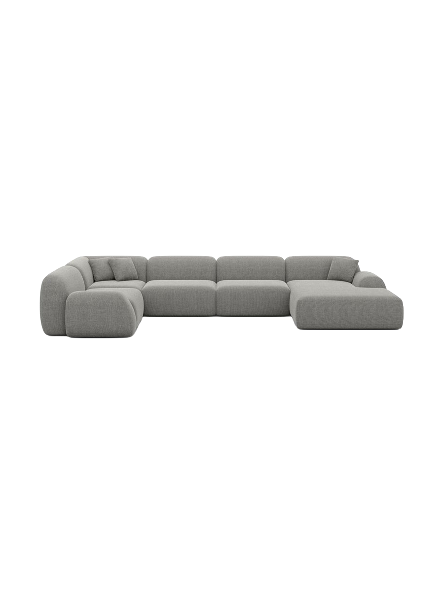 
6-Sitzer Design Panorama-Sofa „Lumera XL“ mit Strukturstoff-Bezug - Strukturstoff Anthrazit / lange Seite links