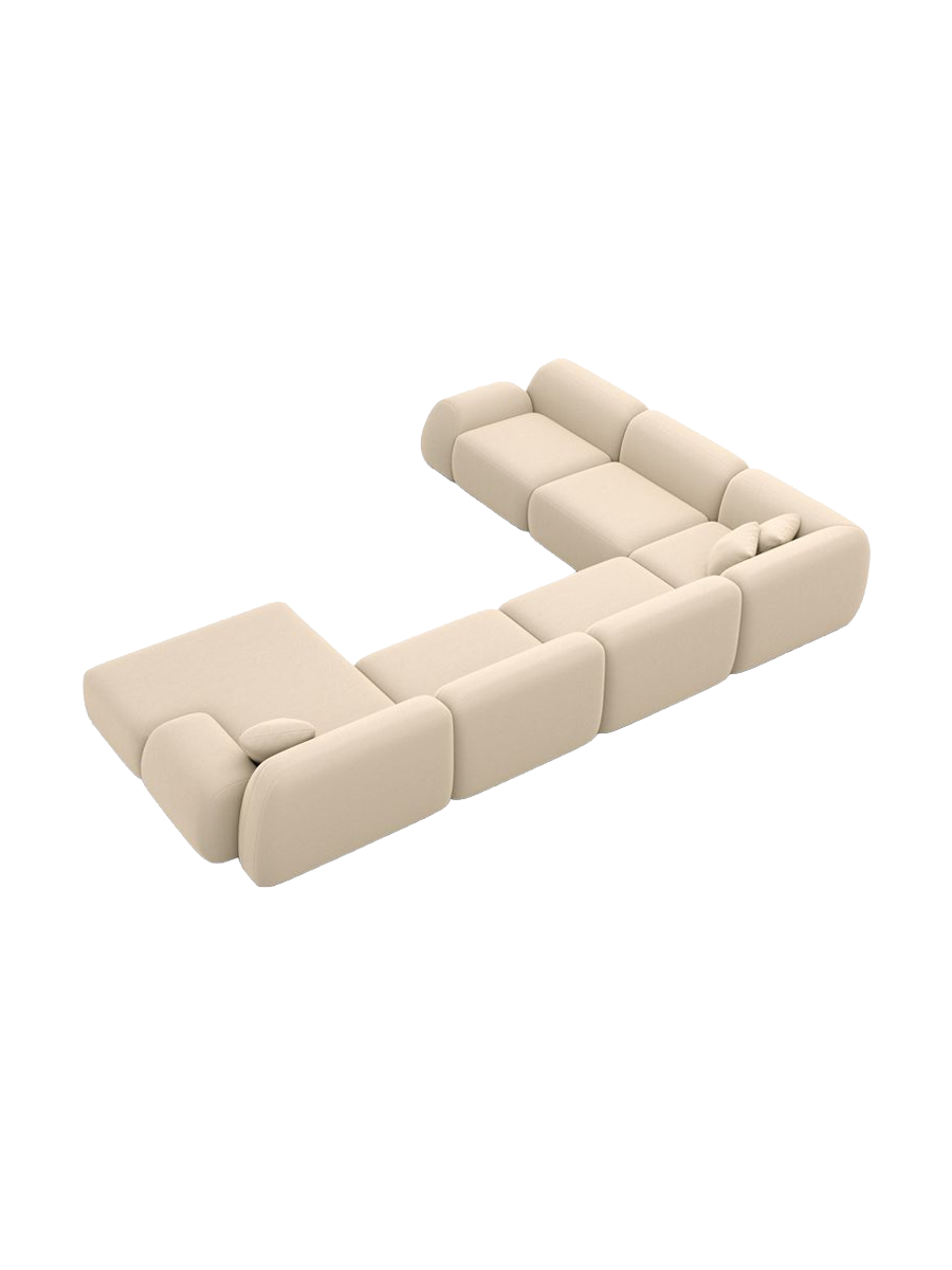
Divano panoramico di design a 7 posti «Lumera XXL» in vera pelle - Vera pelle Beige / Lato lungo a sinistra