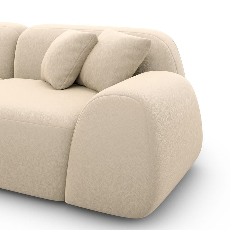 
Divano panoramico di design a 7 posti «Lumera XXL» in vera pelle - Vera pelle Beige / Lato lungo a sinistra