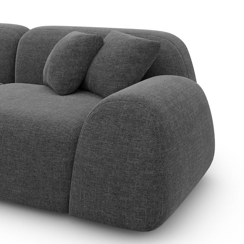 
Divano panoramico di design a 7 posti „Lumera XXL“ con rivestimento in tessuto strutturato - Tessuto strutturato Antracite / lato lungo sinistro