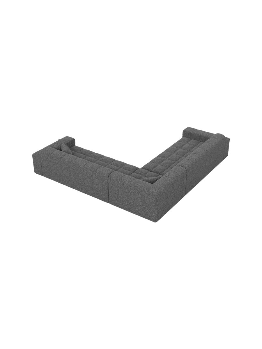 
5-Sitzer Design Ecksofa „Bloom“ mit Bouclé-Bezug - Bouclé Graphit