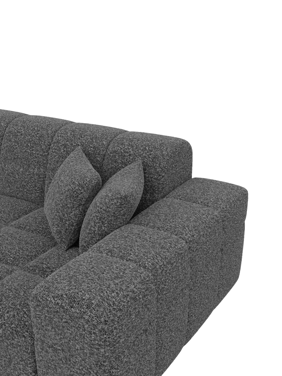 
5-Sitzer Design Ecksofa „Bloom“ mit Bouclé-Bezug - Bouclé Graphit