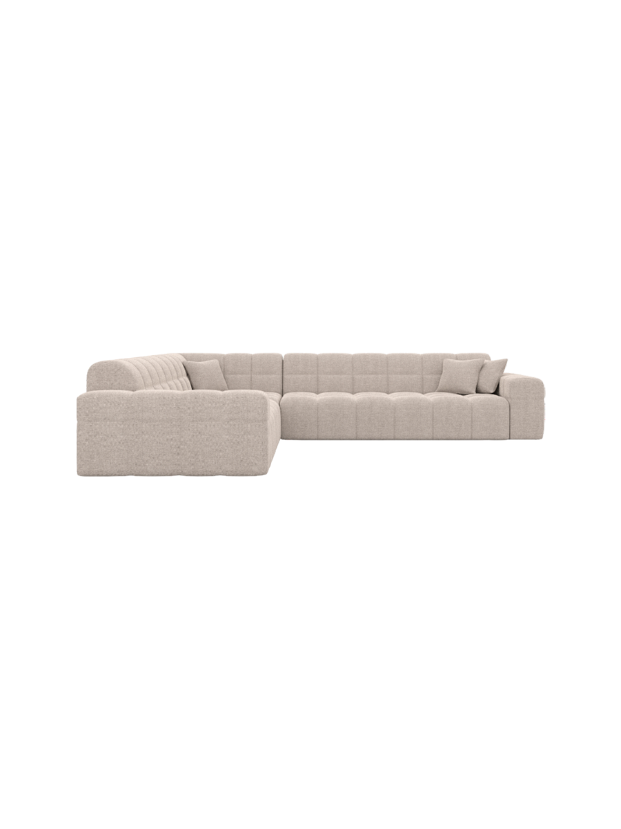 
5-Sitzer Design Ecksofa „Bloom“ mit Strukturstoff-Bezug - Strukturstoff Anthrazit