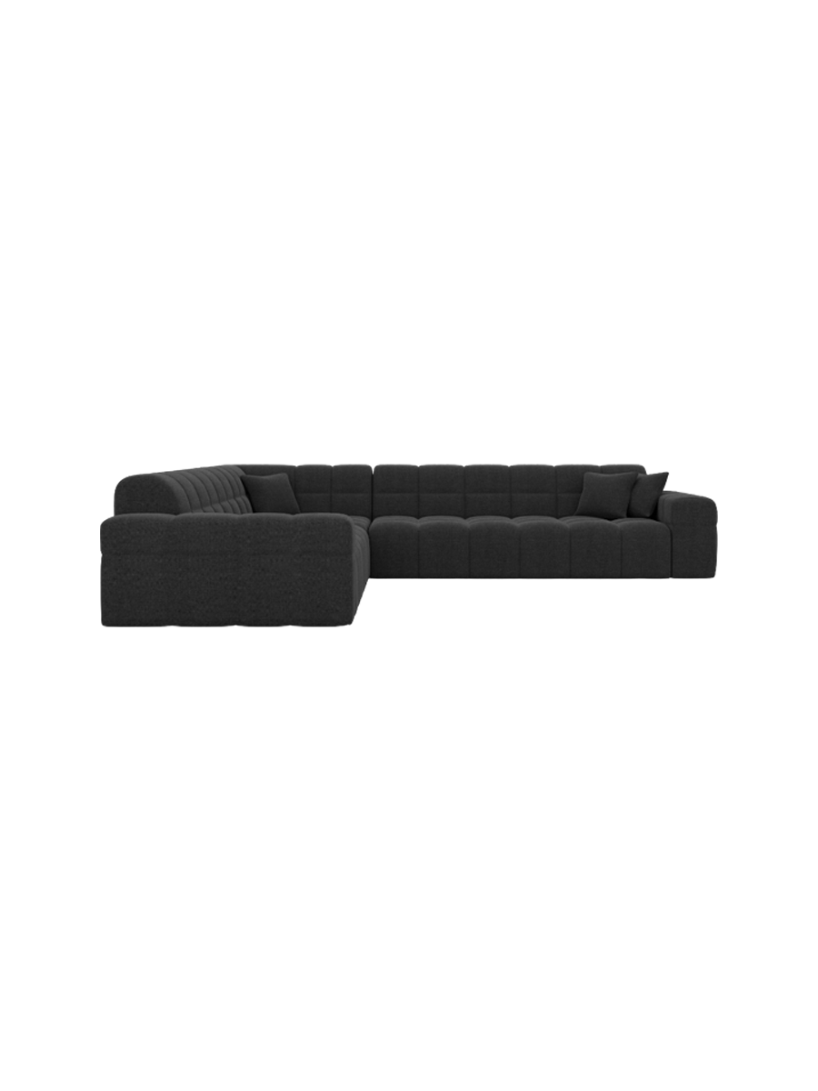 
5-Sitzer Design Ecksofa „Bloom“ mit Strukturstoff-Bezug - Strukturstoff Anthrazit