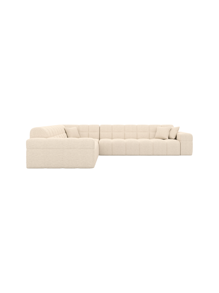 
5-Sitzer Design Ecksofa „Bloom“ mit Strukturstoff-Bezug - Strukturstoff Anthrazit
