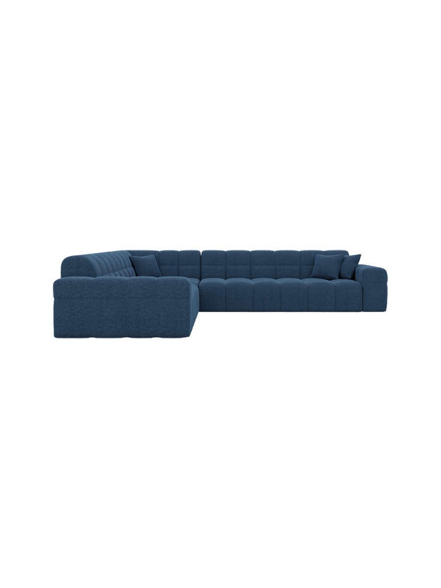
5-Sitzer Design Ecksofa „Bloom“ mit Strukturstoff-Bezug - Strukturstoff Anthrazit