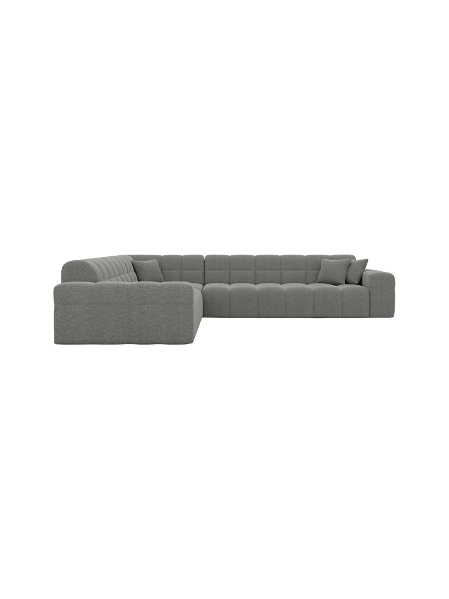 
5-Sitzer Design Ecksofa „Bloom“ mit Strukturstoff-Bezug - Strukturstoff Anthrazit
