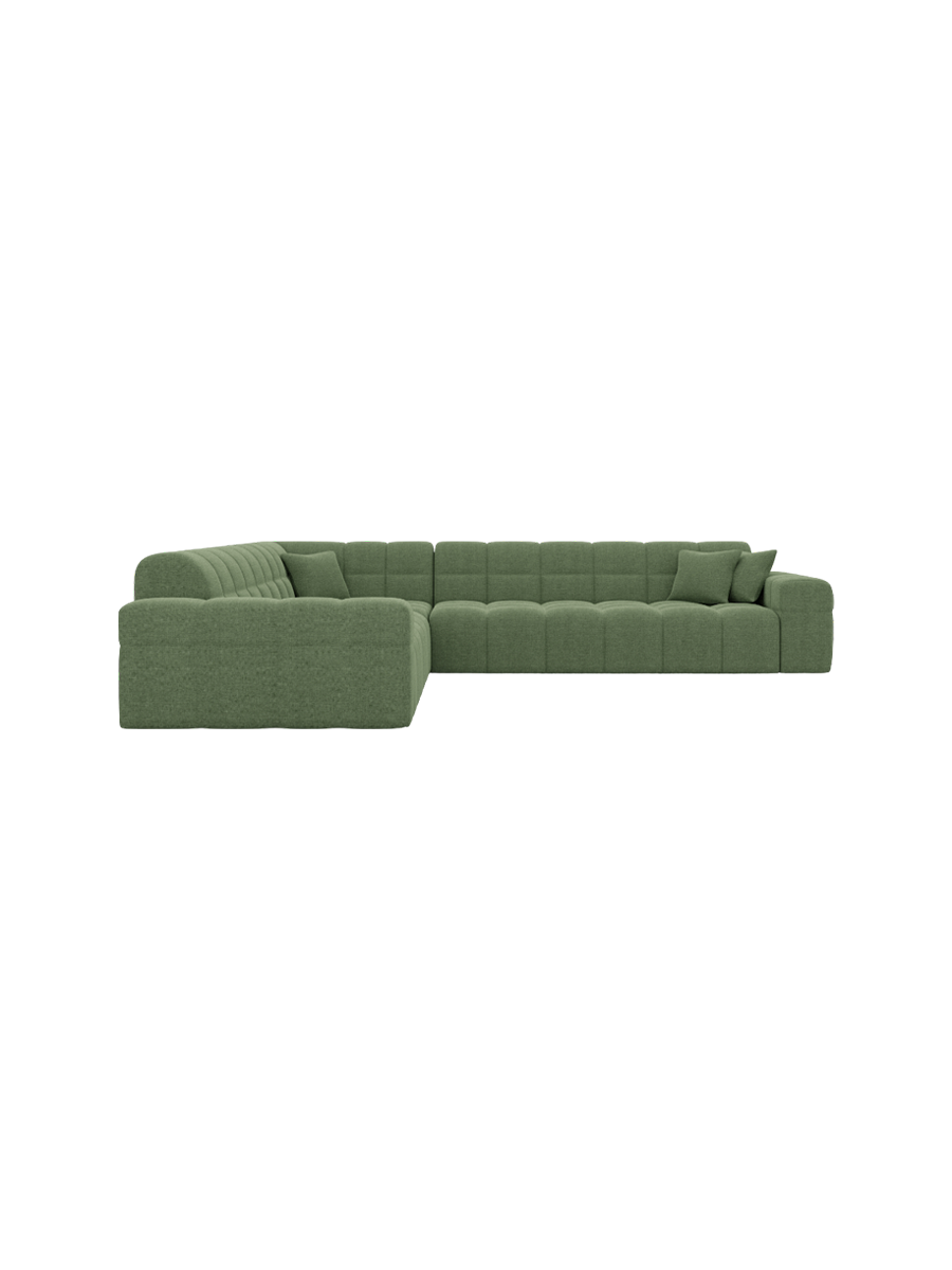 
5-Sitzer Design Ecksofa „Bloom“ mit Strukturstoff-Bezug - Strukturstoff Anthrazit