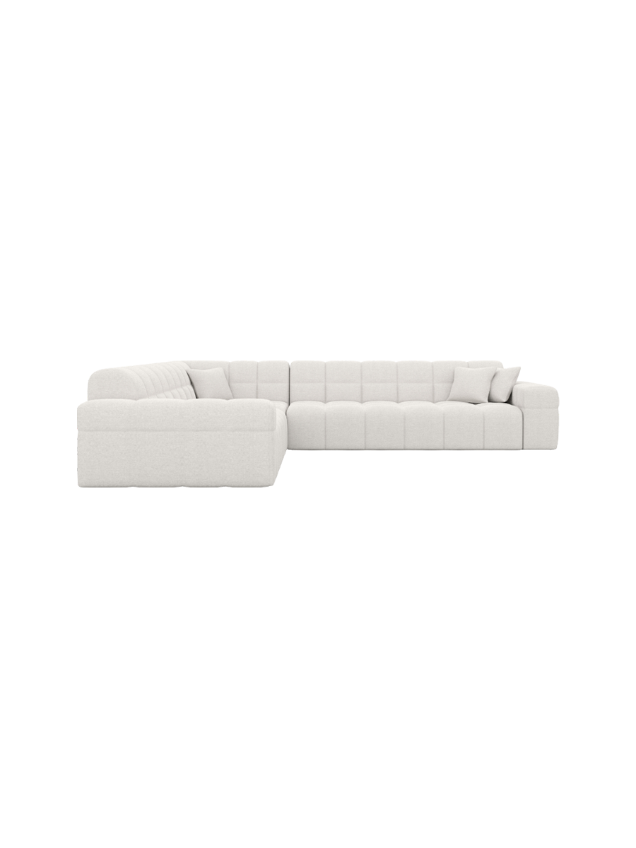 
5-Sitzer Design Ecksofa „Bloom“ mit Strukturstoff-Bezug - Strukturstoff Anthrazit